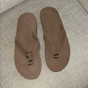 Rainbow Men's Tan Flip-Flops
